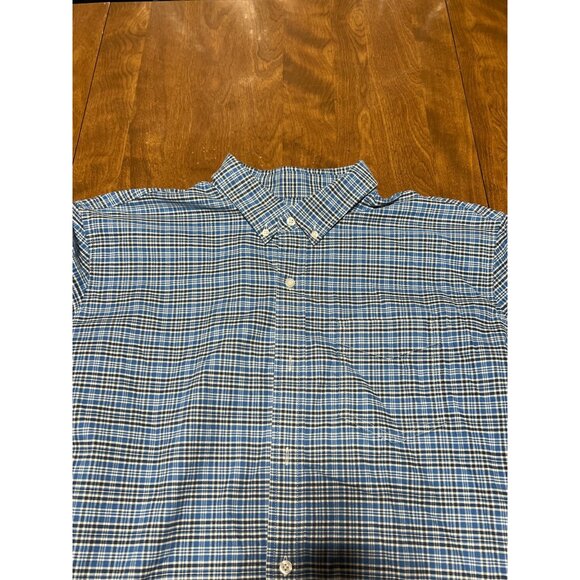 L.L. Bean Traditional Fit Blue Plaid Button Down Long Sleeve Men's Shirt XL - Picture 7 of 7